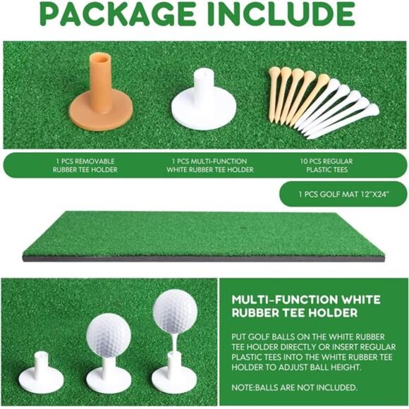 TRUEDAYS Golf Mat - Artificial Turf Golf Mat with Non-Slip Foam - 12“ x 24“ - Picture 2 of 7